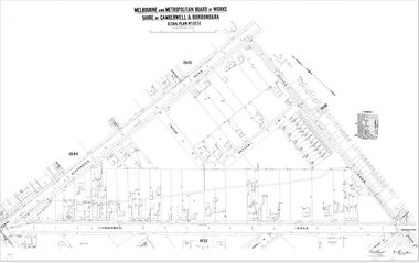 Map (Item) - MMBW map, Melbourne and Metropolitan Board of Works, Melbourne and Metropolitan Board of Works - Shire of Boroondara and Camberwell - Detail Plan no. 1851, July 1904