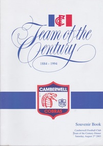 Book (Item), Marc Fiddian et al, Team of the Century 1884-1994 Souvenir Book, 2003