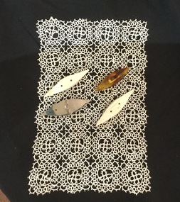 Jabot and tatting shuttles, Circa 1910