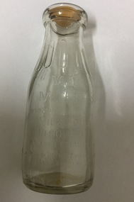 Clear glass bottle with cardboard lid - Metro Dairy Glass Milk Bottle