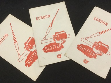 A set of three Gordon blotting pads for use with pen and ink writing.