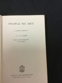 Book, Angus and Robertson, People we Met, 1950