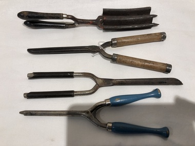 Curling Irons, Circa 1890 - wooden handle curling irons
