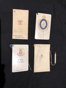 Four Dance Cards used c1913 by a young lady perhaps "coming out in society". One has a small pencil attached.