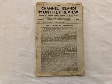 A 24 page paper journal of Channel Islands Refugees in Great Britain. 