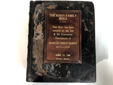 Book, The Rihoy Family Bible, 1729