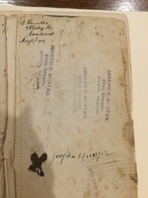 Book, Record book of Joseph H. Hunter, c1929