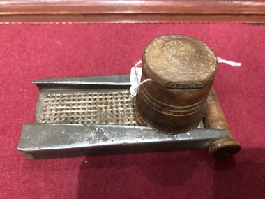 Nutmeg Grater, Steel Edge Stamping & Retinning, Circa 1890