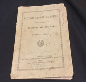 Book, The Phonographic reader : a series of lessons in Phonetic Shorthand, 1870