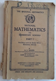 A mathematics textbook for students in Grade V11 with lessons, diagrams, charts to work through.