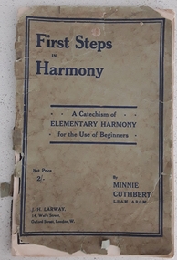 A paperback music textbook for beginners - First Steps in Harmony.