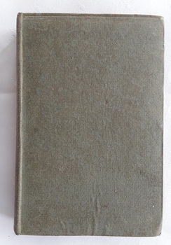 A small faded green hardback novel, The Sketches of Boz by Charles Dickens. 