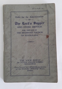 A small grey covered paperback book titled - Order for the Administration of The Lord's Supper and Other Services.