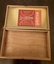 A rectangular, wooden 25 Willem II Half Corona cigar box with a red paper label with red and white printing WILLEM II logo.
