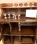  Set of 10 clear cut footed glass wine, sherry and sweet glasses, with a lined pattern. 