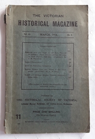 A dark green paperback Victorian Historical Magazine with the title printed in black lettering at the top of the front cover.