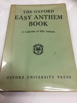 A green plastic covered Oxford Easy Anthem book with the title printed in large black letters at the top of the cover.