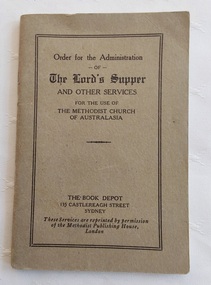 A very small grey covered paperback book titled - Order for the administration of The Lord's Supper and Other Services.