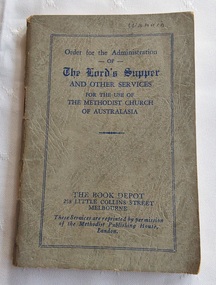 A very small grey covered paperback book titled - Order for the Administration of The Lord's Supper and Other Services