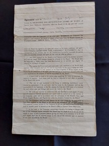 An official original Agreement between the Melbourne and Metropolitan Board of Works Melbourne and Maxwell Hay Proctor. 