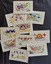 10 beautiful hand embroidered silk postcards from WW1 sent home to loved ones. Two Christmas cards included.
