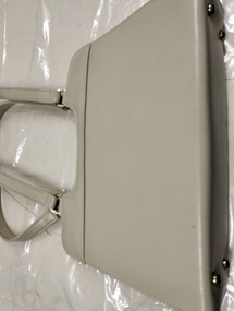 Accessory - Cream vinyl handbag with handles