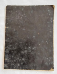 A very thin vintage black covered notebook containing information about soil, which was written and belonged to Mervyn Sebire. 