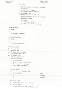 Document - Family Tree, Beryl Sebire, 1983