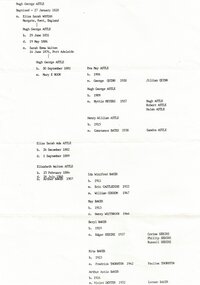 Document - Family Tree, Beryl Sebire, 1983