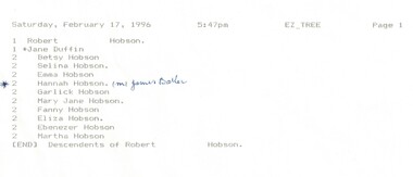 Document - Family Tree, Jonathan Mitchell, c.1990-c.2000