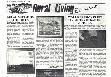 Newspaper - Article, Rural Living (newspaper), 07.05.1985