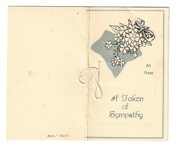 Card - Condolences Card, 1931