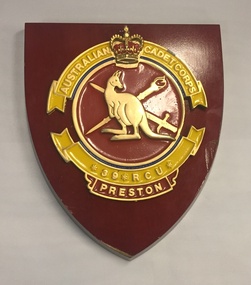 Plaque - Presentation Plaque, Australian Cadet Corps *39*RCU* Preston