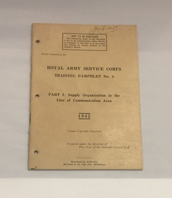 Booklet - Pamphlet, manual, Training Pamphlet number 8, 1942