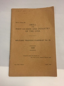 Booklet - Book, Drill for Foot Guards and Infantry of the Line 1939, April 1939