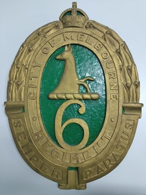 Decorative object - Badge-Large, 6 Battalion -City of Melbourne Regiment