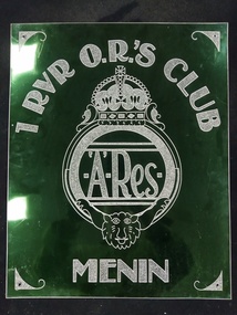 Sign, 1RVR O.R.'S CLUB MENIN