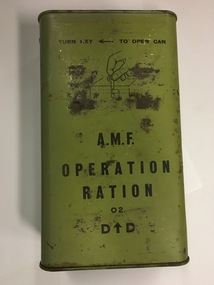 Container - Field Equipment, AMF Ration Tin, c.1916-1918