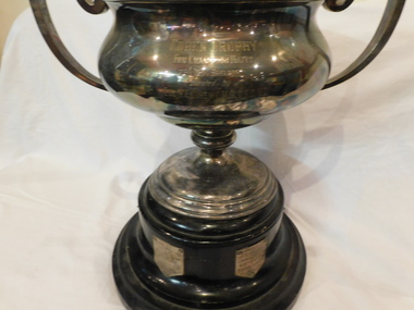 Award - Trophy Cup, Cohen Trophy for Champion Battn 2nd INF Brigade donated by Col H.E Cohen C.M.G D.S.D V.D with a trophy stand contain 6 badges for winners
