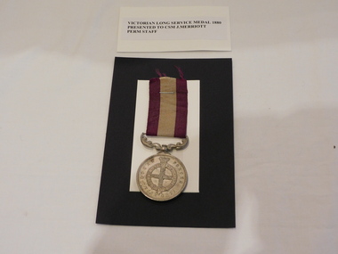 Medal - Victorian Long Service Medal 1880 Presented to CSM J. Merriott Perm Staff