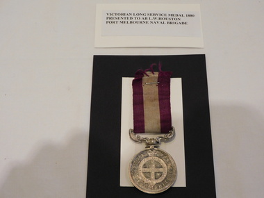 Medal - Victorian Long Service Medal 1880 Presented to to AB L.W.Houston Port Melbourne Naval Brigade