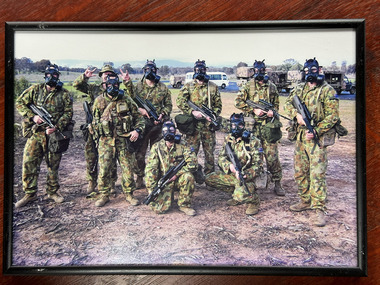 Photograph - Frame Photopgraph, Members of 5/6 RVR during an exercise wearing gas mask