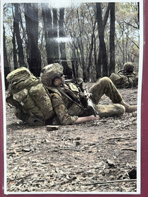 Photograph - Photo of a soldier, Photo of the Soldier resting on Exercise