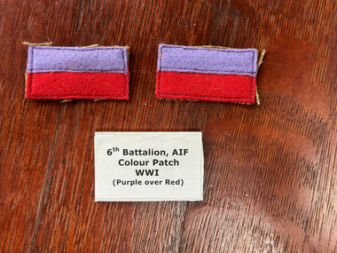Textile - Colour Patch, 6th Battalion, AIF Colour Patch WWI