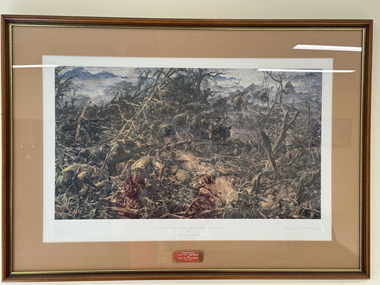 Painting - Painting WWII Pacific battle, Taking old vickers position, Bodubi Ridge, 28 July 1943