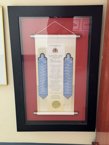 Certificate - City of Melbourne Freedom of entry