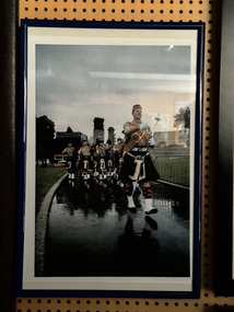Photograph - Pipes and Drum marching in ANZAC day