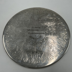 Domestic object - Silver place mat - WO1 Owen Williams Quatermaster 1996-1997