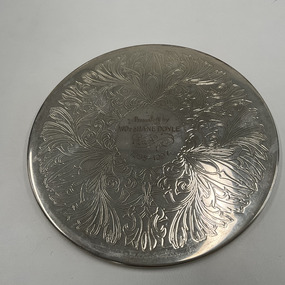 Domestic object - Silver place mat - WO2 SHANE DOYLE RQMS 1995-1997