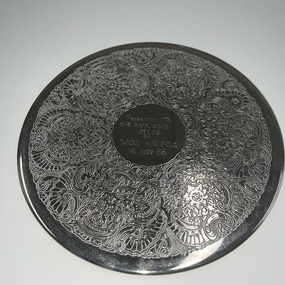 Domestic object - Silver Place mat- W02 KR Fox 16 Nov 83